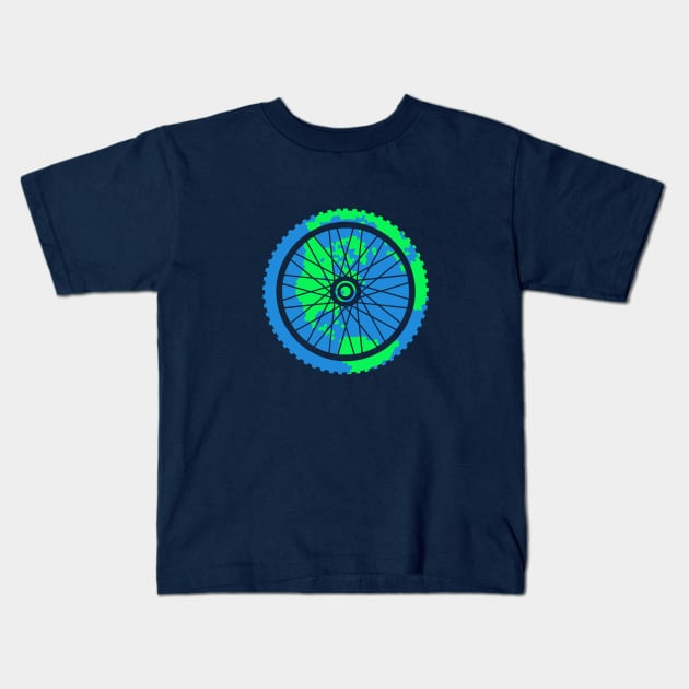 Mountain Bike Tire Earth Gear Graphic Biking Design Kids T-Shirt by TeeCreations